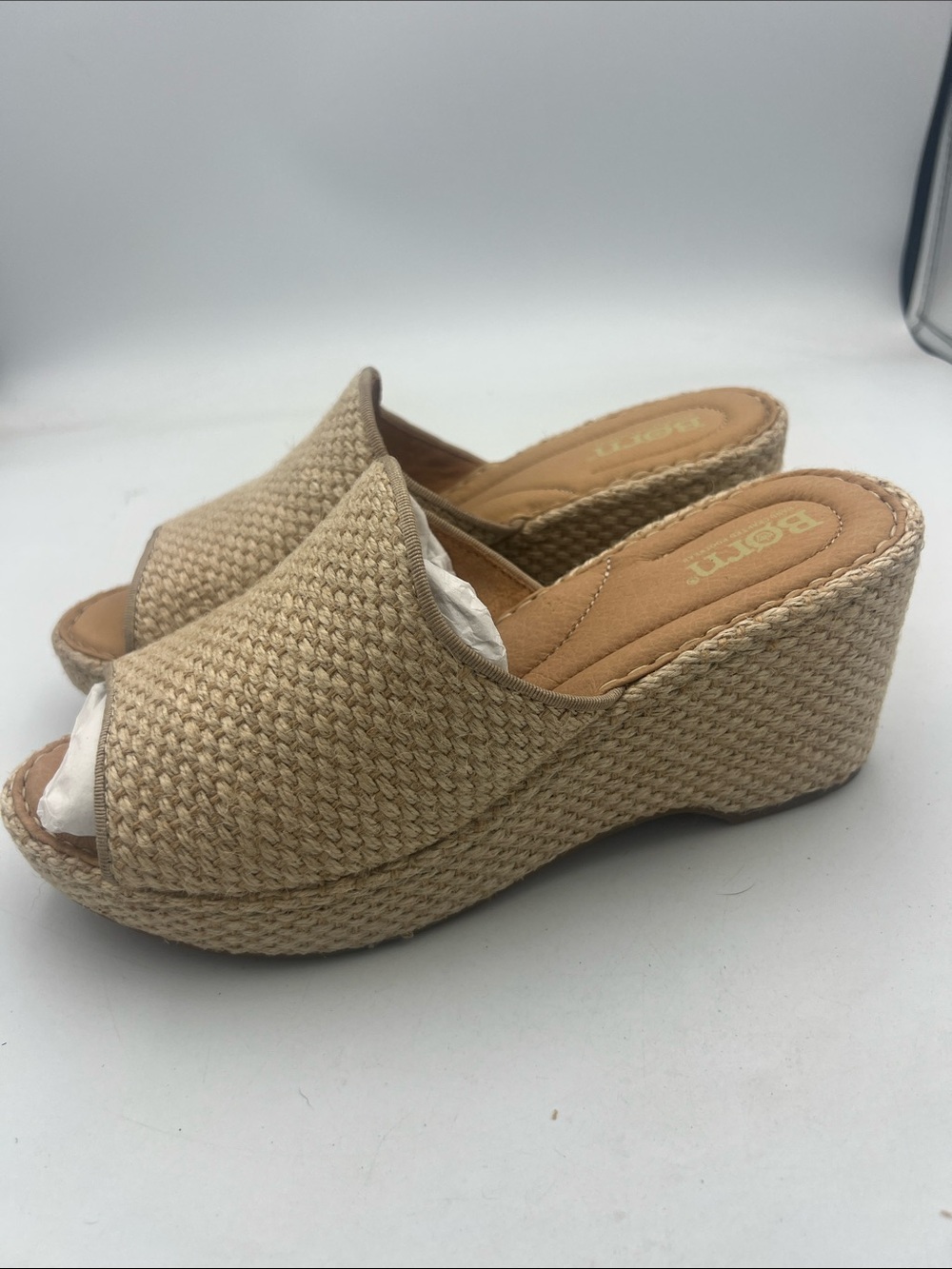 Børn "Lila" Raffia Wedge Sandals Women’s Size 8M - Picture 4 of 13